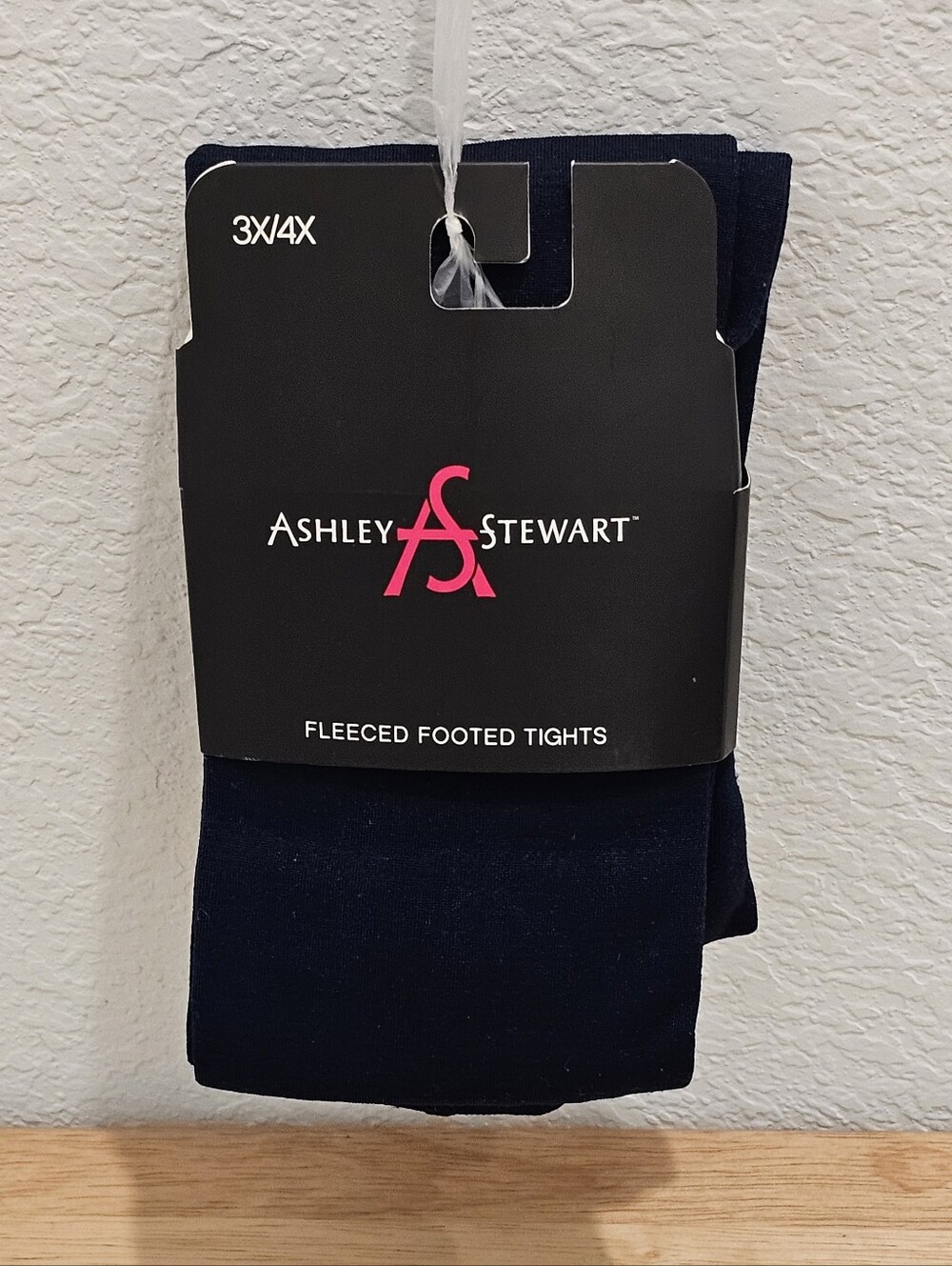 NWT Ashley Stewart Fleeced Footed Tights Navy Plus Size 3X/4X